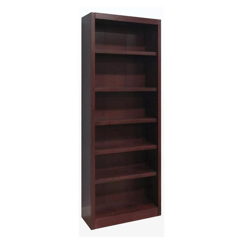 Bowery Hill 84" Tall 6-Shelf Wood Bookshelf In Cherry Finish - Walmart.com intended for How Storage Solutions Transform Living Room Layouts