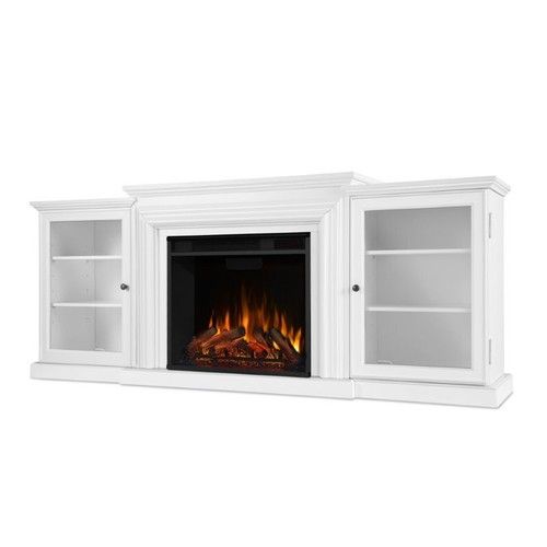 Bowery Hill Traditional Wood Electric Fireplace For Tvs Up To 72" In ... intended for Creating Cohesion Between Fireplaces and Media Centers