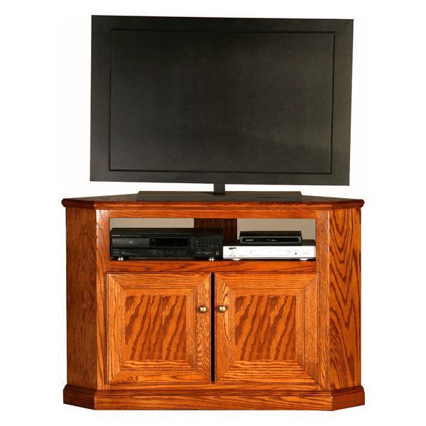 Classic Oak 46.25&amp;quot; Tall Corner Tv Cart - Transitional - Entertainment ... with Designing Your Home Around Corner Furniture Solutions