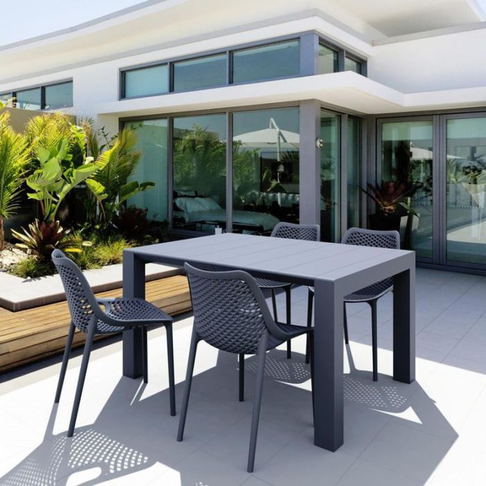 Compamia Air 5 Piece Resin Outdoor Dining Set, Dark Gray - Doheny's ... for Maintaining the elegance of dark gray outdoor dining collections