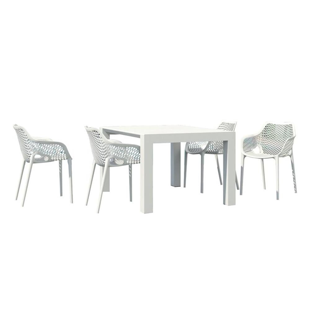 Compamia Air Xl 5 Piece Extension Dining Set In White - Walmart.com intended for Creating functional dining areas that grow with your family needs