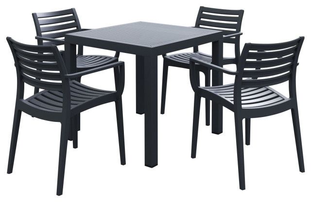 Compamia Artemis 5-Piece Outdoor Dining Set - Transitional - Outdoor ... in Maintaining the elegance of dark gray outdoor dining collections