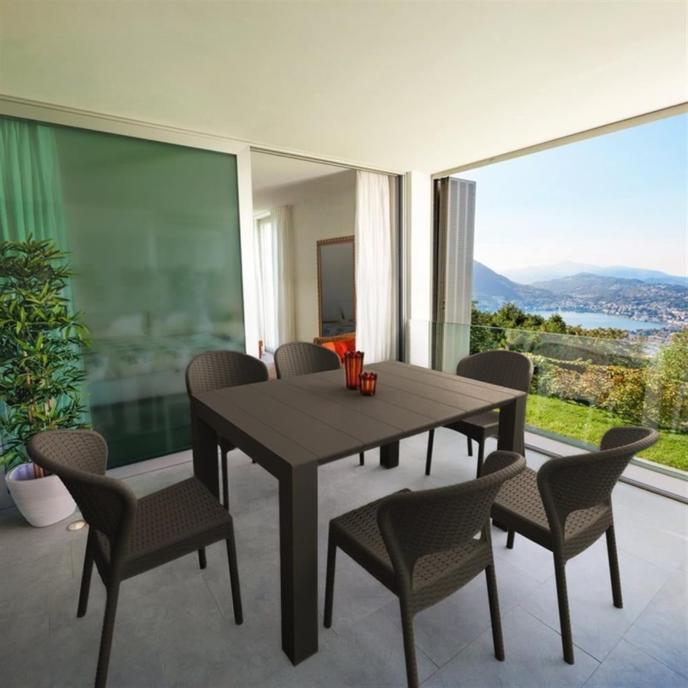 Compamia Daytona 7 Piece Extendable Patio Dining Set In Brown - Walmart.com with regard to Creating comfortable outdoor dining experiences with patio sets