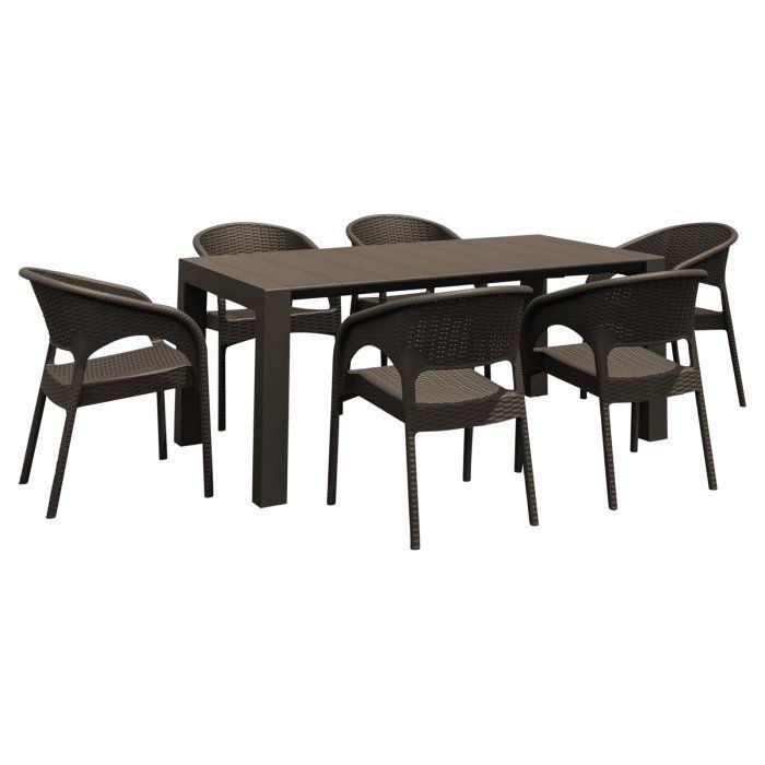 Compamia Panama 7 Piece Patio Dining Set with regard to Compamia Artemis 5-Piece Outdoor Dining Set, Dark Gray