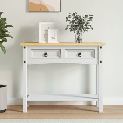Console Table Mexican Pine Corona Range White 90X34.5X73 Cm Vidaxl throughout Exploring the Durability Factors of Pine Wood Furniture