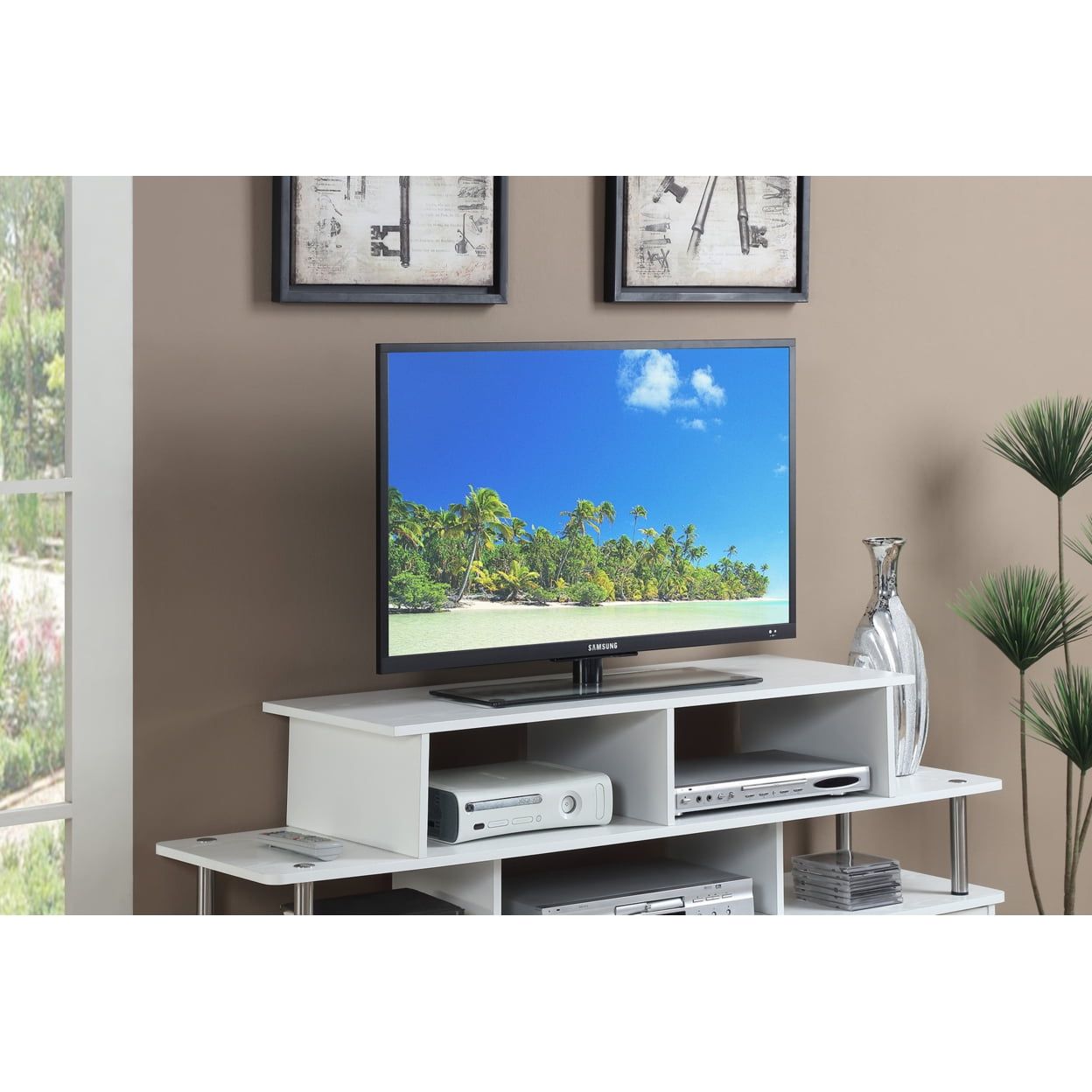 Convenience Concepts Designs2Go 42&amp;quot; Tv/Monitor Riser Stand In White ... with regard to Understanding the ergonomic benefits of monitor risers for workplace comfort