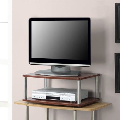 Convenience Concepts Designs2Go Two Tier Tv Swivel In Cherry Wood ... inside Convenience Concepts Designs2Go 30" Two Tier Swivel In White Wood Finish