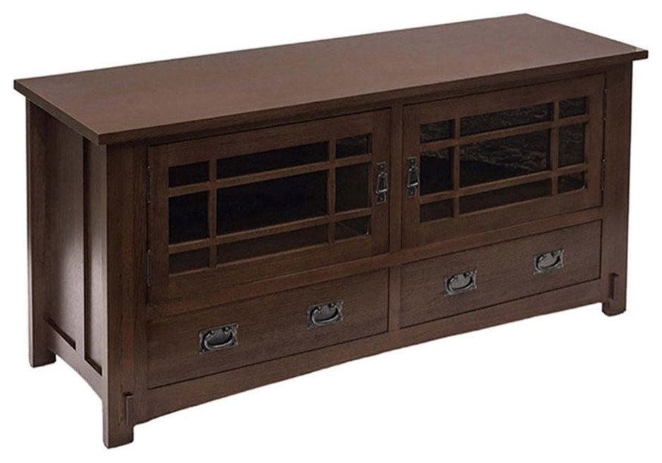 Crafters And Weavers Arts And Crafts Wood Tv Stand For Tvs Up To 60&amp;quot; In ... throughout Mastering the Art of Cherry Wood TV Stand Construction for Home Entertainment