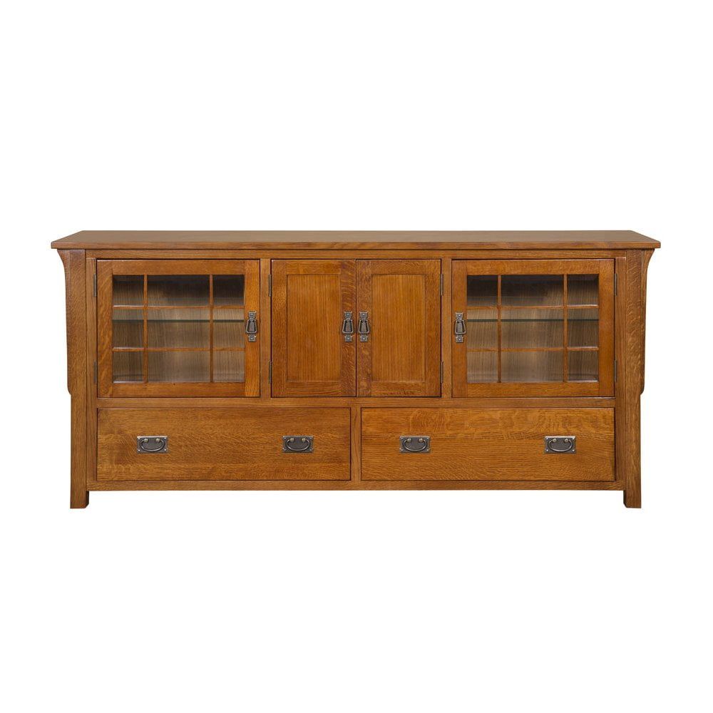 Crafters And Weavers Arts And Crafts Wood Tv Stand For Tvs Up To 72&amp;quot; In ... pertaining to Crafters And Weavers Arts And Crafts Wood Tv Stand For Tvs Up To 72&amp;quot; In Cherry