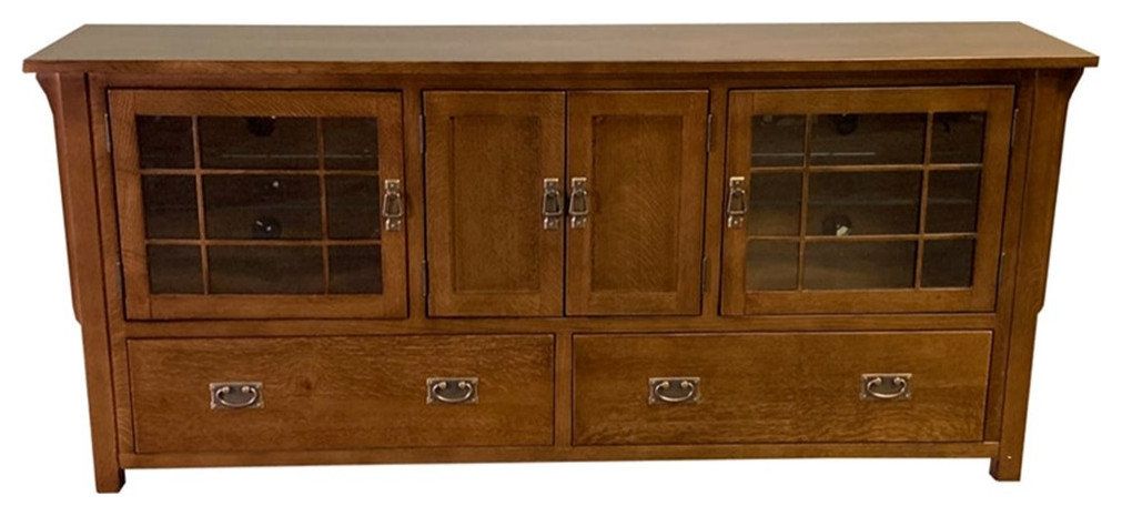 Crafters And Weavers Arts And Crafts Wood Tv Stand For Tvs Up To 72&amp;quot; In ... regarding Mastering the Art of Cherry Wood TV Stand Construction for Home Entertainment