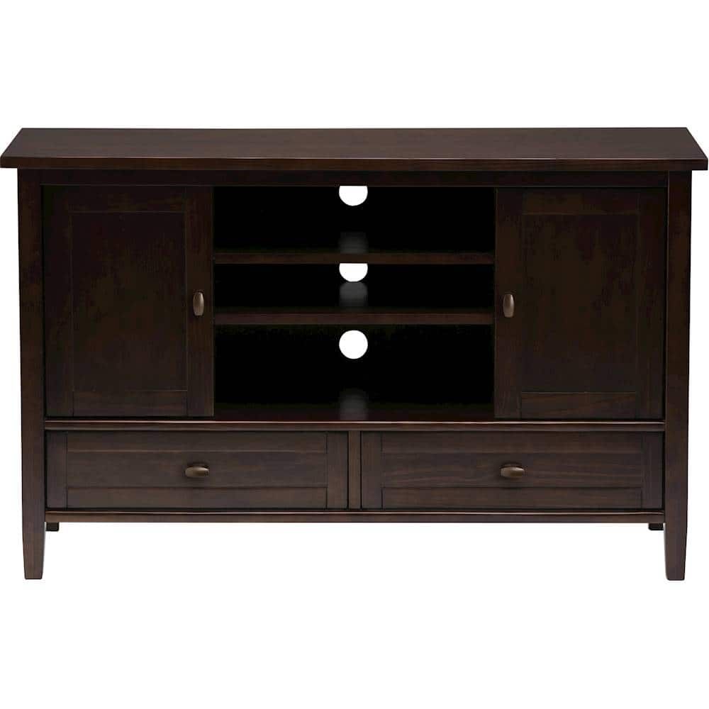Customer Reviews: Simpli Home Warm Shaker Solid Wood 47 Inch Wide ... inside Warm Shaker Solid Wood Tv Media Stand In Russet Brown For Tvs Up To 50 Inches