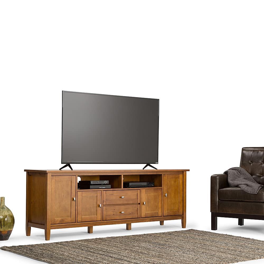 Customer Reviews: Simpli Home Warm Shaker Solid Wood 72 In Wide Tv ... with regard to Warm Shaker Solid Wood 60&amp;quot; Tv Media Stand, Light Golden Brown For Tvs Up To65&amp;quot;