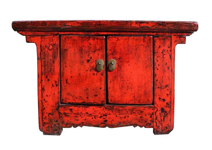 Distressed Chinese Red Low Console Table Cabinet | Antique Chinese ... with regard to Chinese Distressed Red Dragon Motif Tv Console Table Cabinet Hcs5728