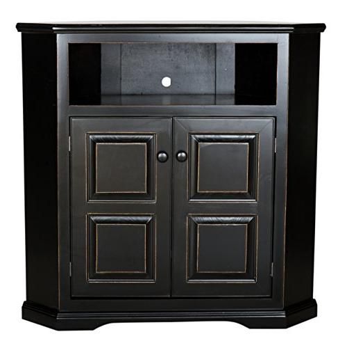 Eagle 92734Rpbk Tall Savannah Corner Tv Console, 41" within How to choose the right tall console for your living room setup