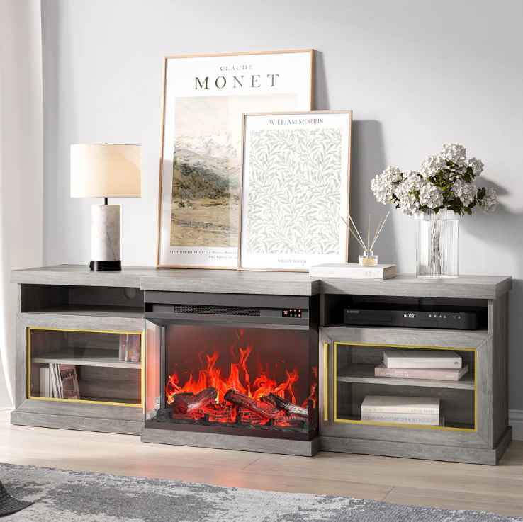 Electric Fireplace Entertainment Stand Oneinmil Fireplace Tv Stand, intended for Eagle Furniture, 52" Orleans Electric Fireplace Tv Console, Iron Ore