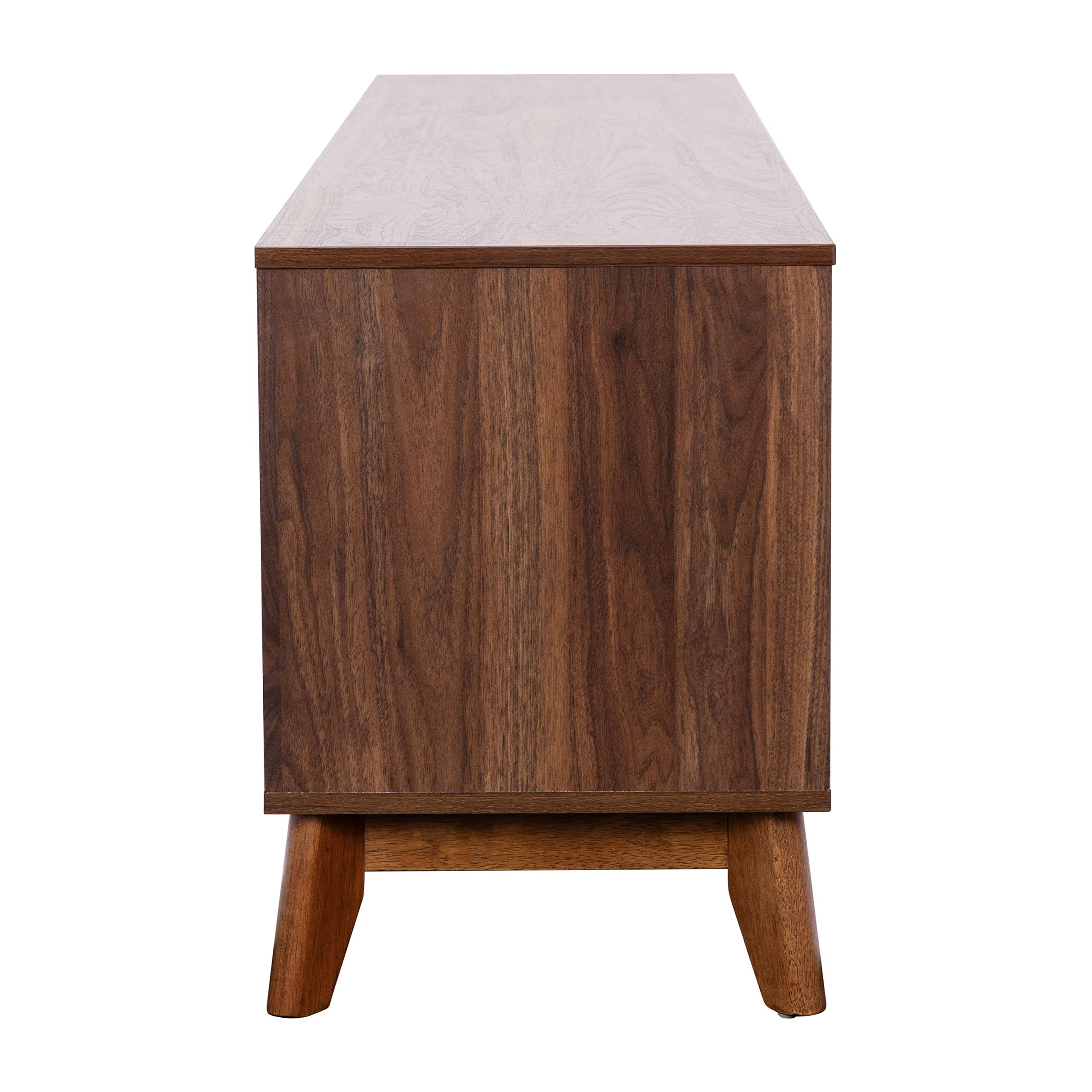 Flash Furniture Hatfield Mid-Century Modern Tv Stand For 65+ Inch Tv's ... regarding Hatfield Tv Stand/Media Center W/Adjustable Center Shelf, Dual Soft Close Doors