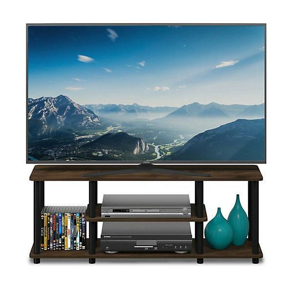 Furinno Turn-N-Tube No Tools 3D 3-Tier Entertainment Tv Stands ... in Turn-N-Tube No Tools 3D 3-Tier Entertainment Tv Stands, Columbia Walnut-Black