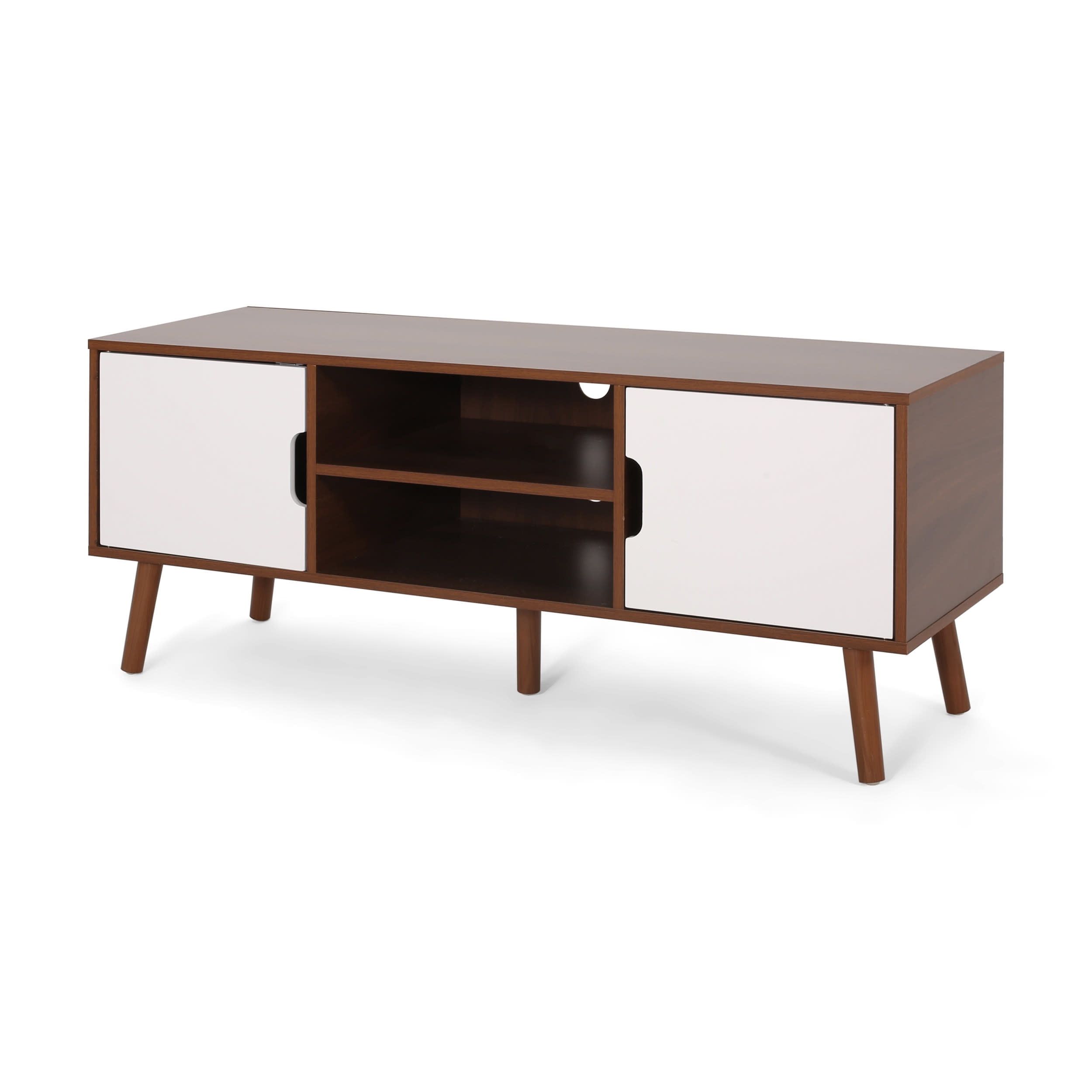 Gdf Studio Zapara Mid Century Modern Wooden Tv Stand With Storage ... with Exploring the Role of LED Integration in Modern Furniture Design