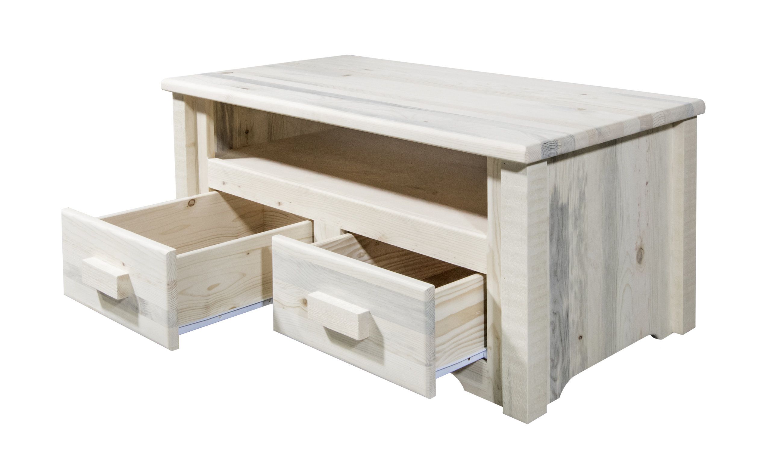Homestead 2 Drawer Sitting Chest/Entertainment Center, Ready To Finish ... intended for Transforming Your Home Office into a Showpiece with Homestead Collections
