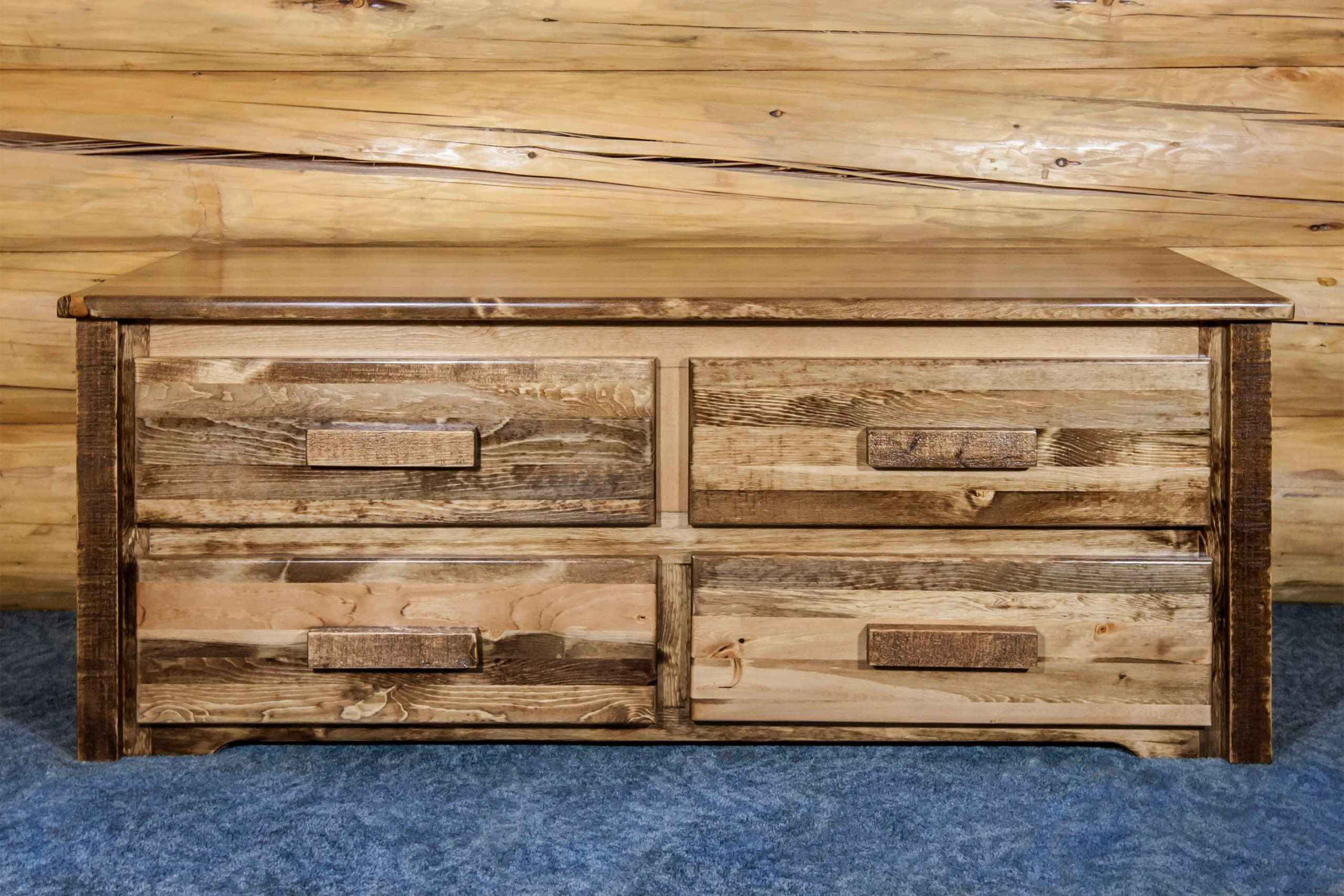 Homestead Collection 4 Drawer Sitting Chest, Stain & Clear Lacquer ... for Homestead Collection Media Center, Stain And Clear Lacquer Finish