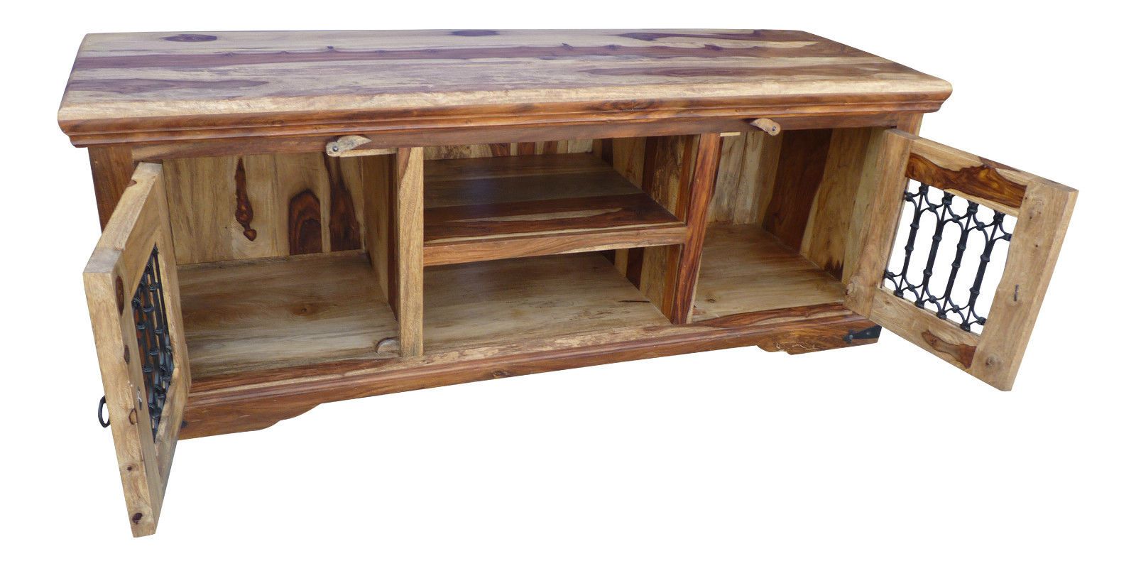 Jali Tv Stand Cabinet Unit Plasma Bench In Solid Rosewood Sheesham intended for Arvada 2-Door Iron Jali Solid Wood Plasma/Tv Stand In Brown/Multi-Color