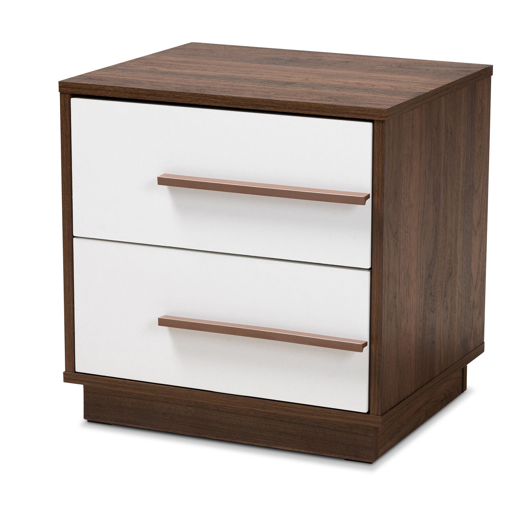 Kaila Mid-Century Modern Two-Tone White And Walnut 2-Drawer Wood ... intended for Exploring the Timeless Elegance of Wooden TV Stands