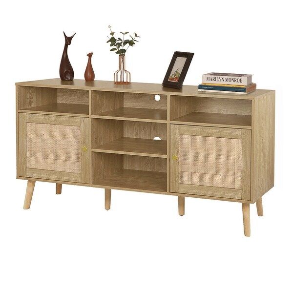 Living Skog Kelly Tv Stand Console Fits Tv&amp;#039;s Up To 65 In. With Wood ... in The Art of Balancing Function and Aesthetics in Home Entertainment Furniture