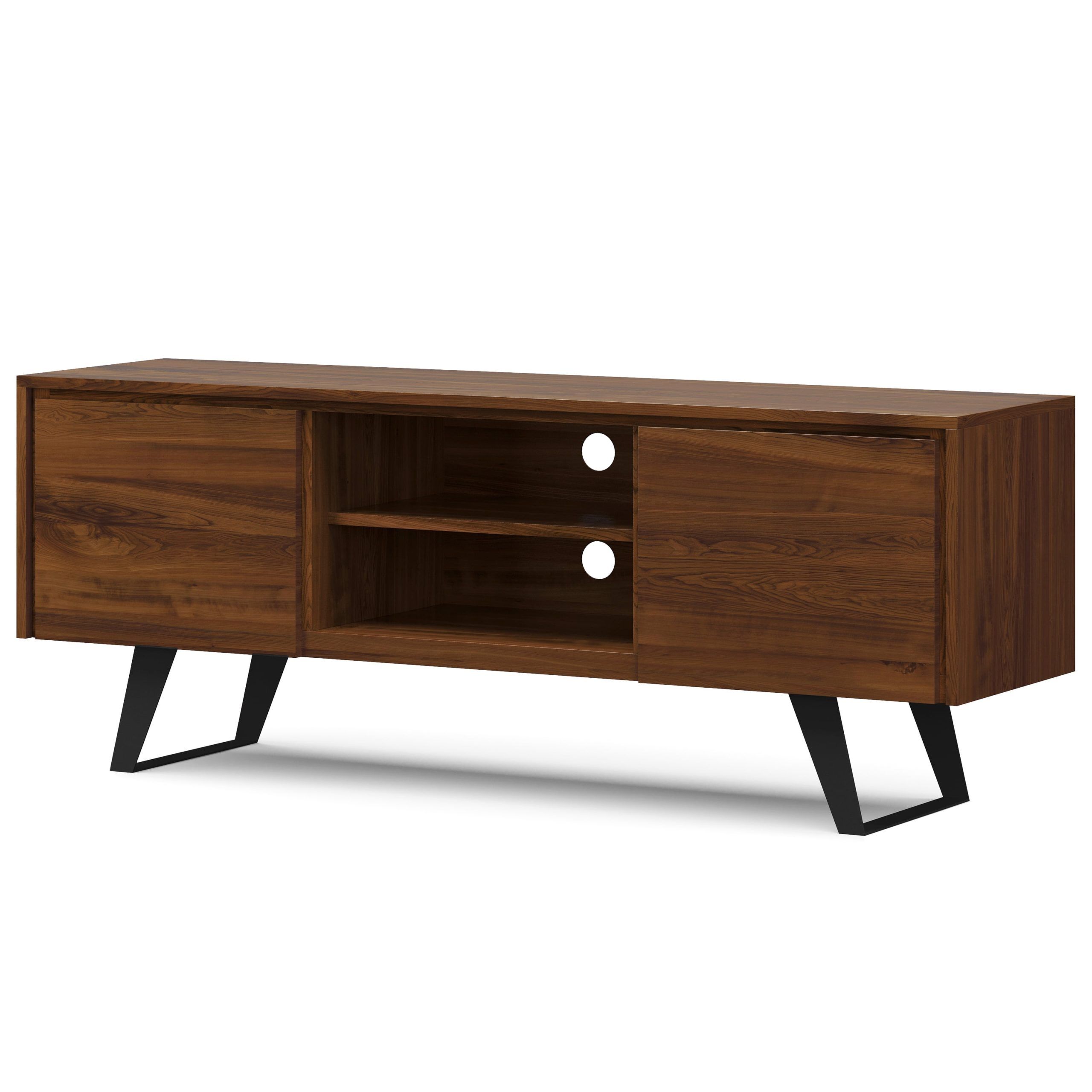 Lowry 63&amp;quot; Wide Modern Industrial Tv Media Stand In Walnut For Tvs ... within Lowry 72&amp;quot; Wd Modern Industrial Tv Media Stand In Walnut For Tvs Upto 80 Inches
