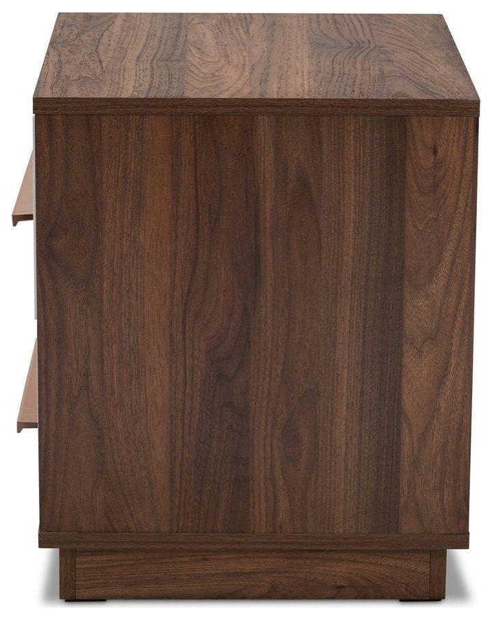 Mid-Century Modern 2-Tone White And Walnut Finished 2- Drawer Wood ... throughout Exploring the Timeless Elegance of Wooden TV Stands