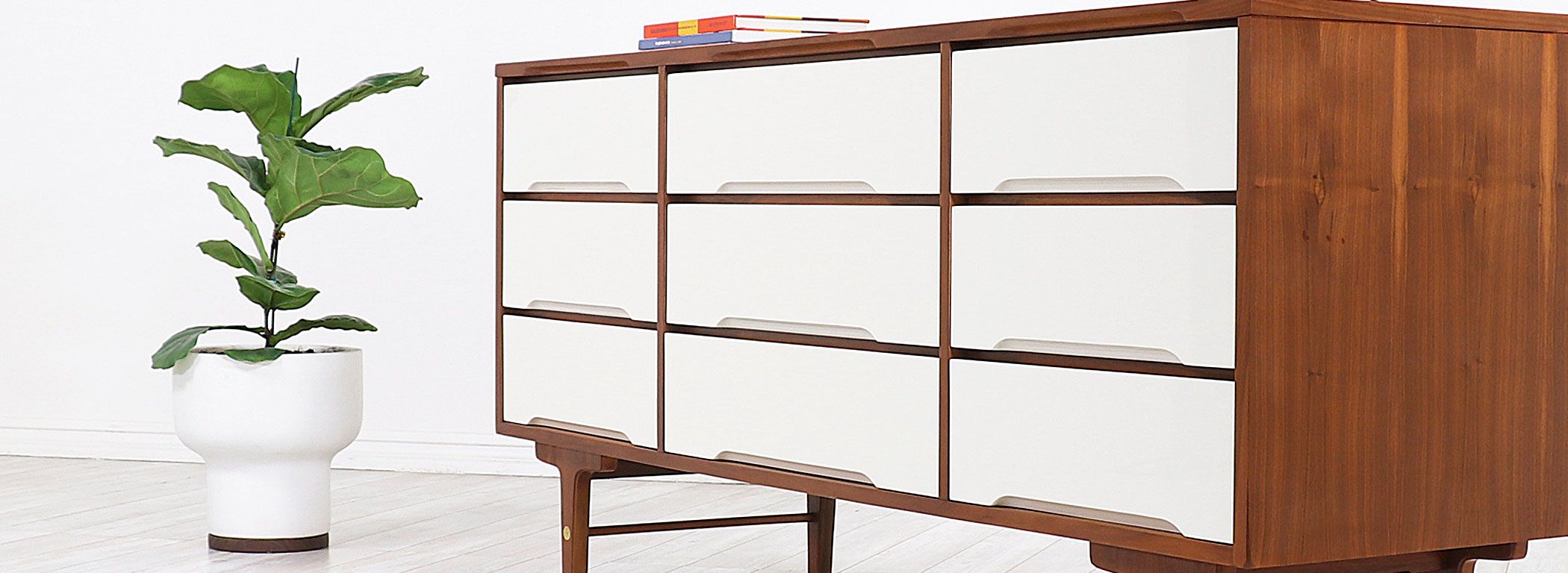 Mid-Century Modern Two-Tone Lacquered & Walnut Dresser | Danish Modern L.a. inside Exploring the Timeless Elegance of Wooden TV Stands