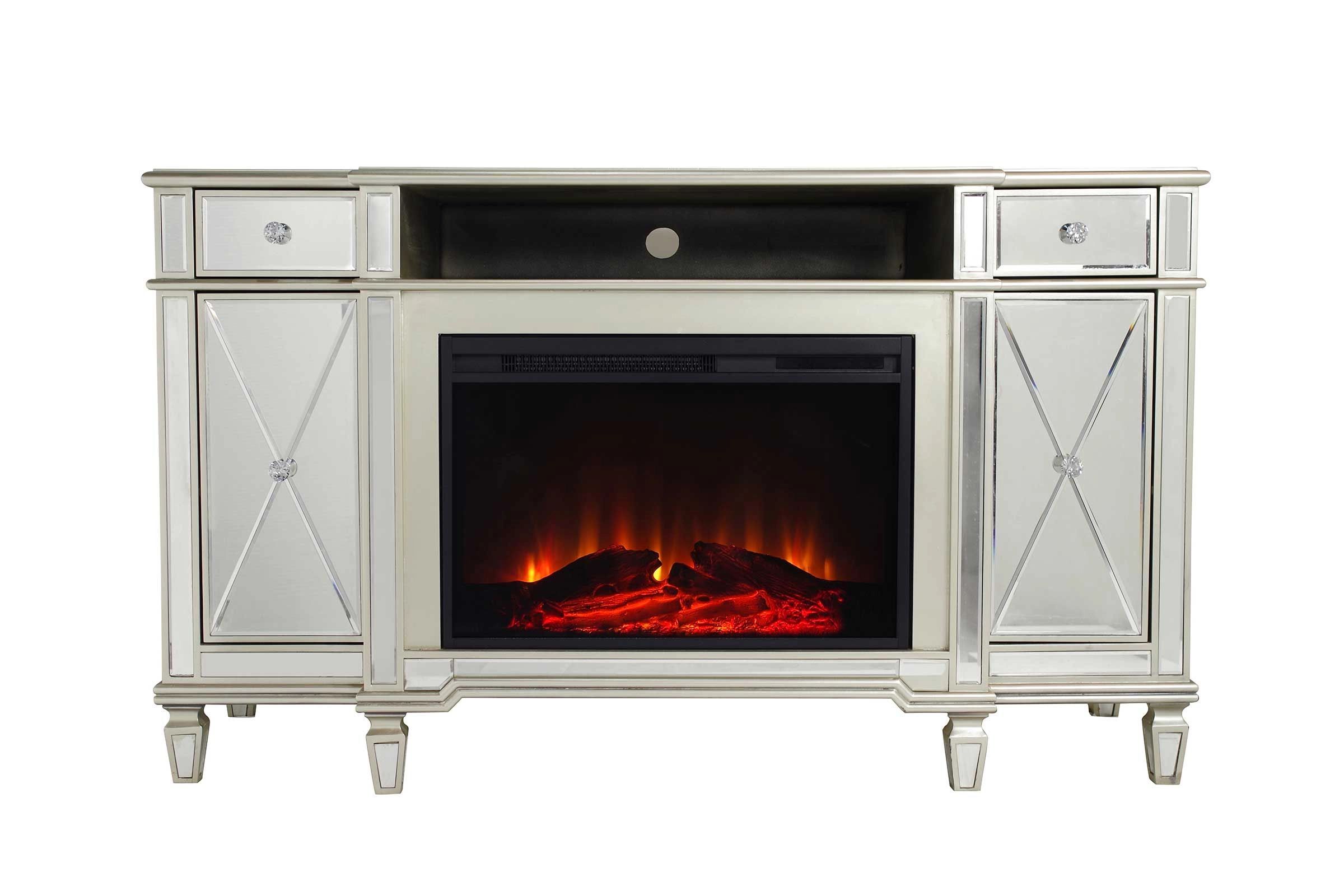 Mirrored Electric Fireplace Tv Stand pertaining to Eagle Furniture, 52" Orleans Electric Fireplace Tv Console, Iron Ore