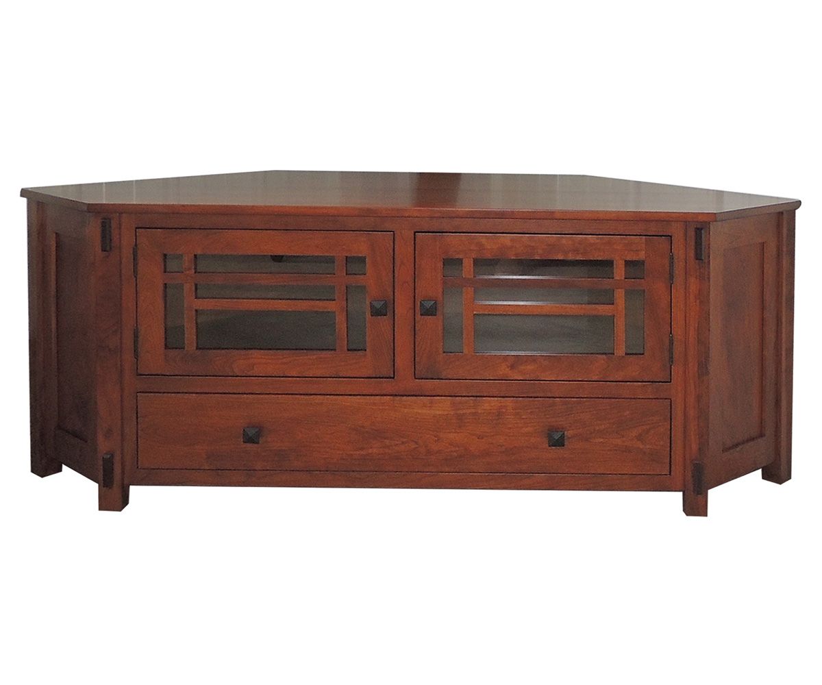 Mission Corner Tv Console | The Granary within Eagle Furniture Tall Mission 41" Wide Corner Tv Console, Dark Oak