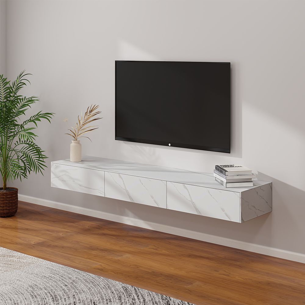 Modern Floating Tv Stand throughout Minimalist Marvels: White Gloss Finishes for Contemporary Living Room Solutions
