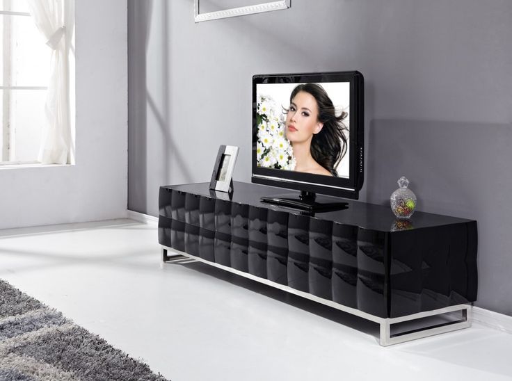 Modern High Gloss Lacquer Tv Stand In Black | Furniture, Modern Tv ... in 86.6&amp;quot; Modern Vinson Tv Stand Smooth Black Oak Glossy And White Lacquer Paneling