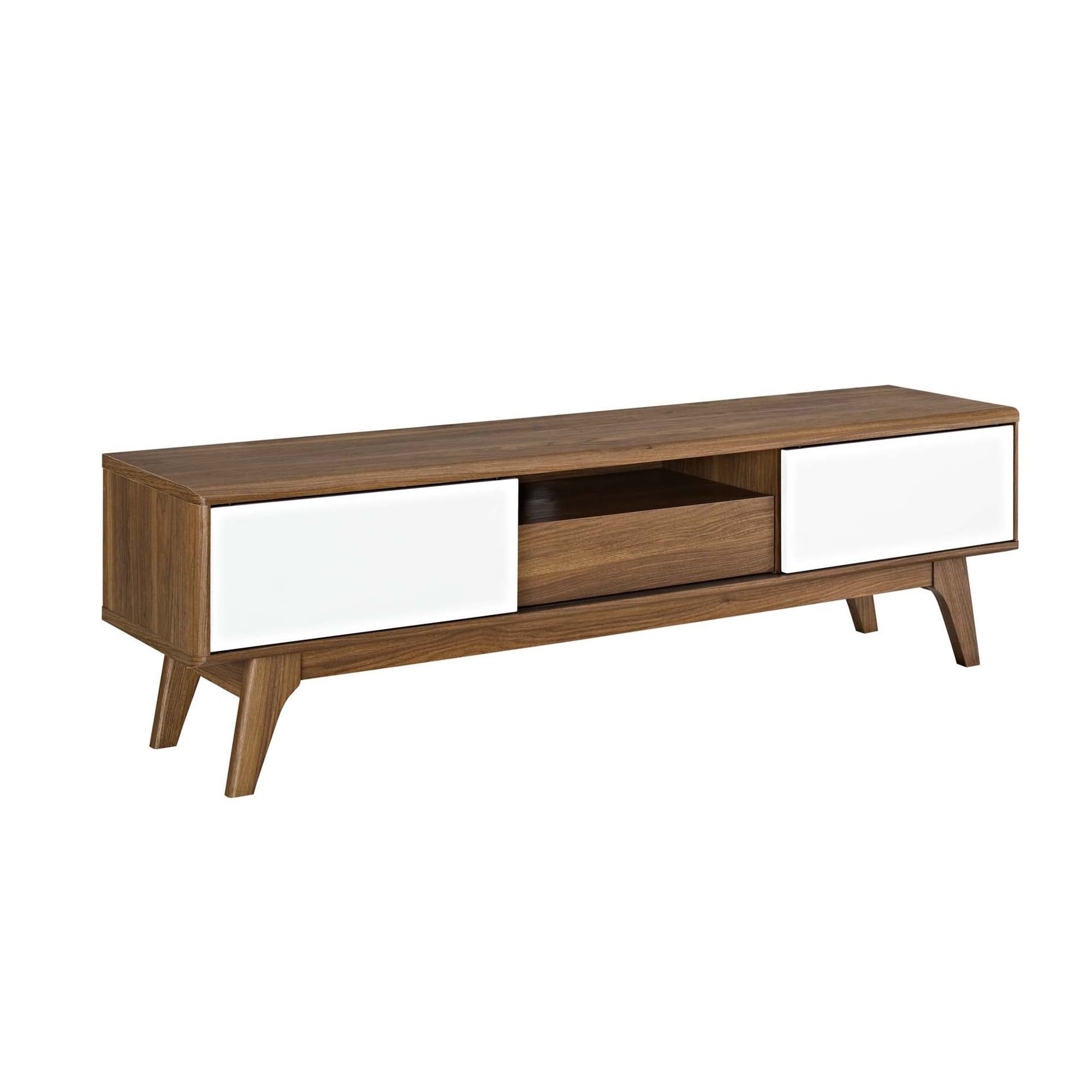 Modway Envision 59" Particleboard Tv Stand For Tvs Up To 65" In Walnut ... for Comparing MDF particleboard construction methods in contemporary furniture