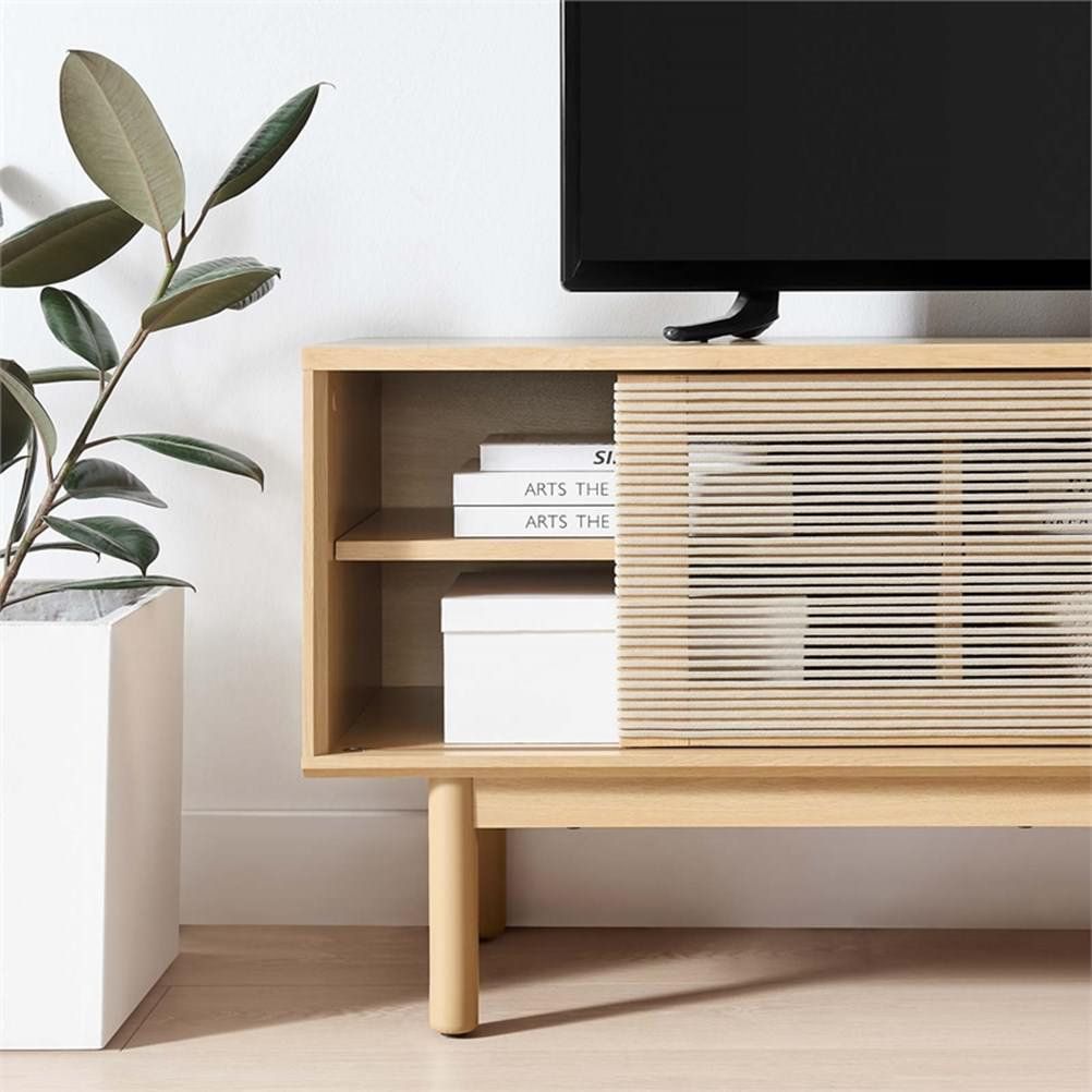 Modway Milo 1-Shelf Wood Tv Stand For Tvs Up To 65&amp;quot; In Oak And Tan ... within Modway Milo 1-Shelf Wood Tv Stand For Tvs Up To 65&amp;quot; In Oak And Tan