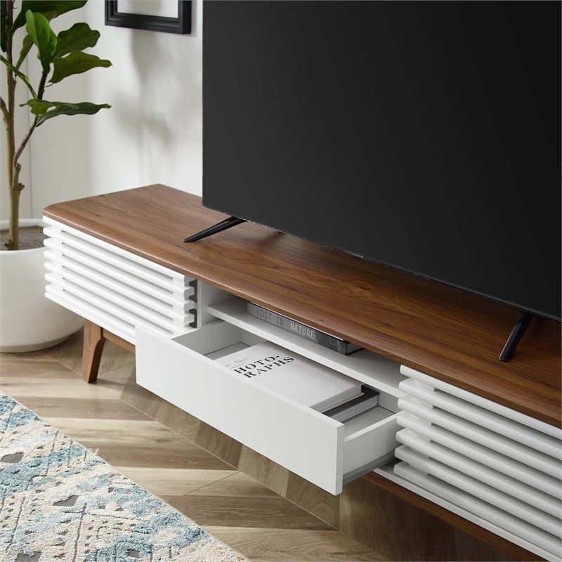 Modway Render 70" Contemporary Particle Board And Mdf Tv Stand In ... with Comparing MDF particleboard construction methods in contemporary furniture