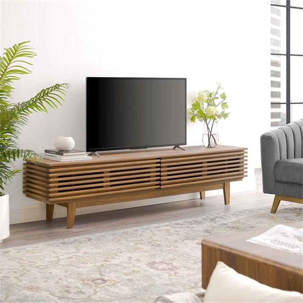 Modway Render 71&amp;quot; Modern Wood Tv Stand For Tvs Up To 78&amp;quot; In Walnut, 71 ... inside Modway Render 70&amp;quot;W Modern Wood Tv Stand For Tvs Up To 78&amp;quot; In Charcoal