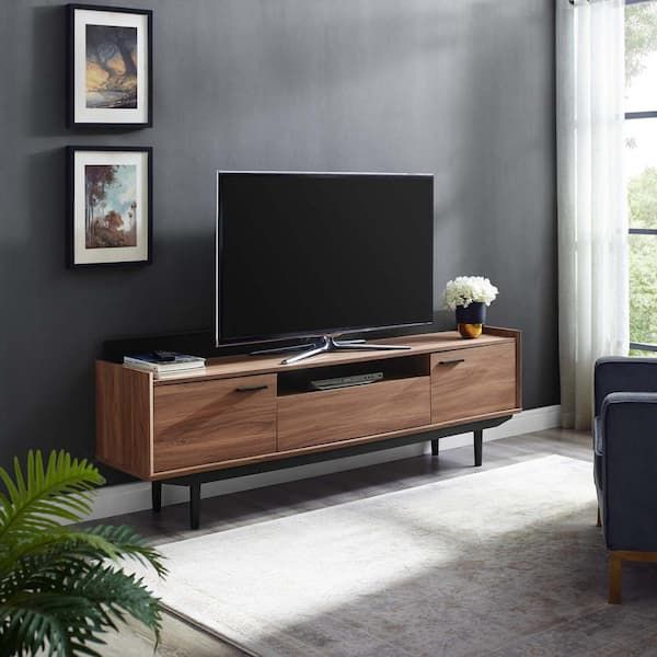 Modway Visionary 71 In. Walnut Wood Tv Stand Fits Tvs Up To 71 In. With ... with regard to Transforming Your Viewing Experience Through Thoughtful Furniture Choices