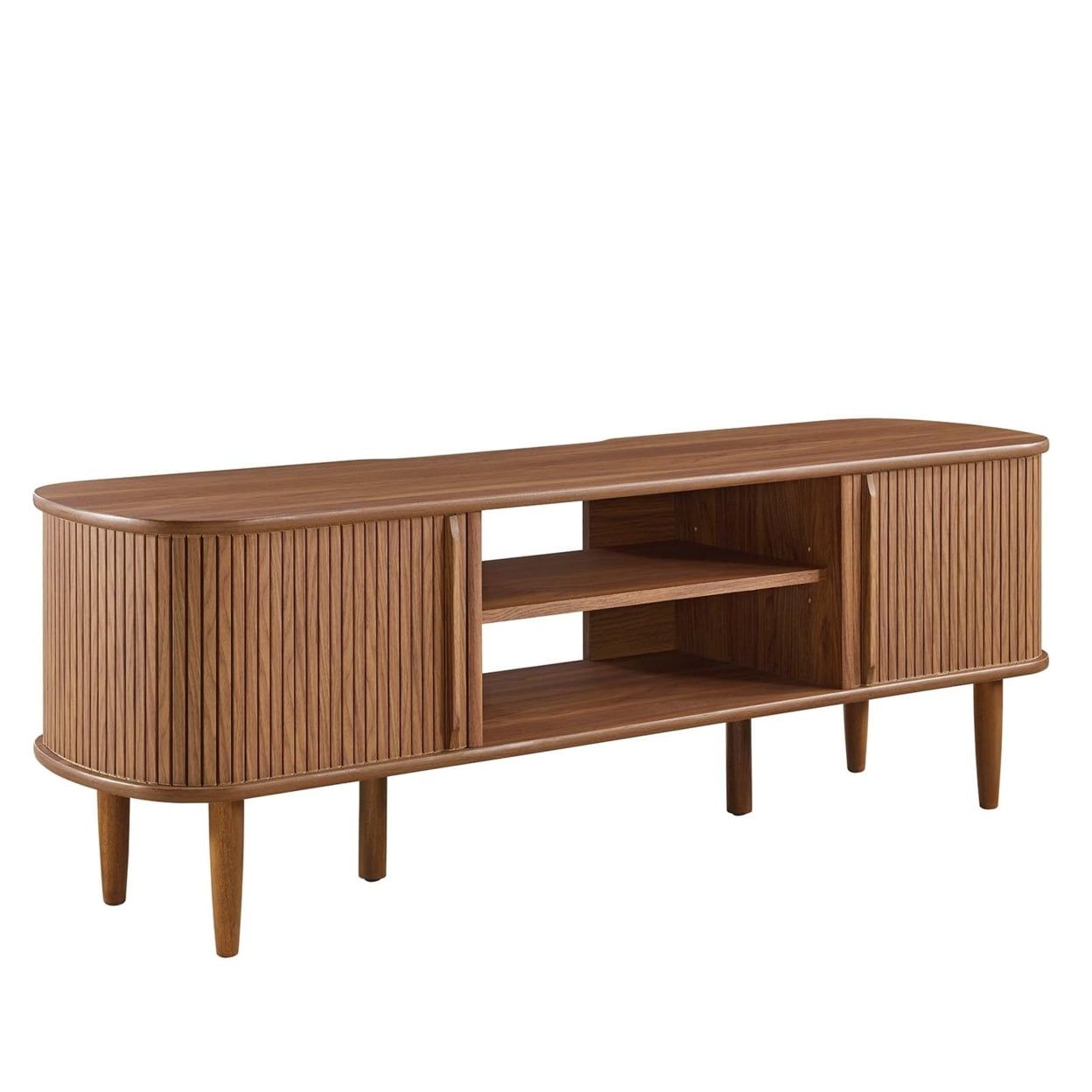 Modway Walnut Finish Entertainment Center - Rubberwood And Mdf Wood Tv ... for Choosing the right wood composite for your 60 inch television mounting needs