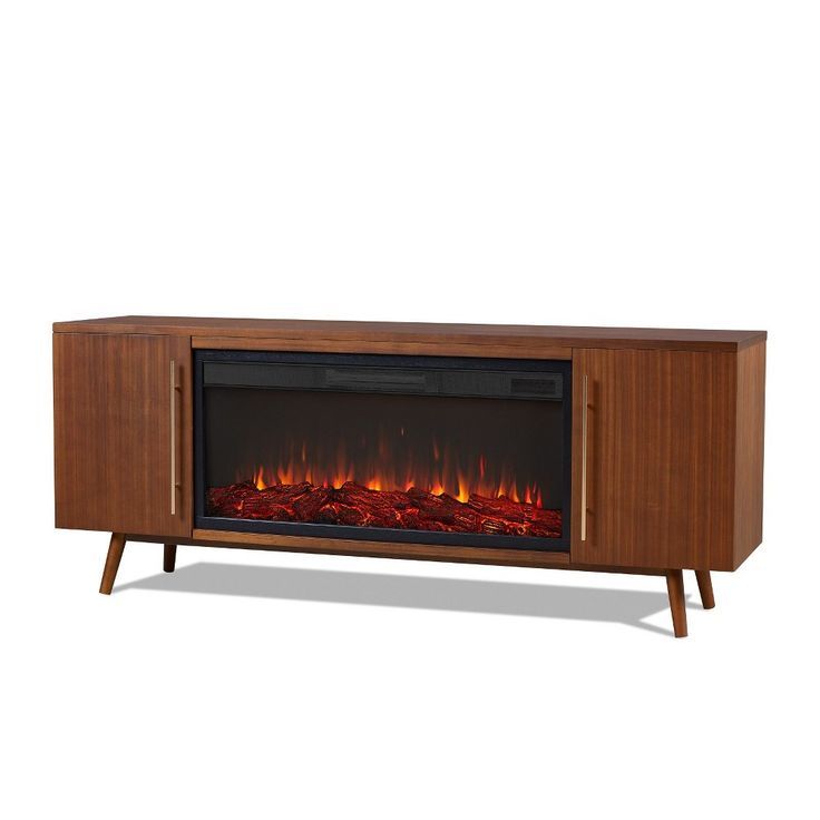 Morris 72" Landscape Electric Fireplace Tv Stand In Vintage Black Maple ... inside How Electric Fireplaces Transform Living Spaces Without Traditional Flames