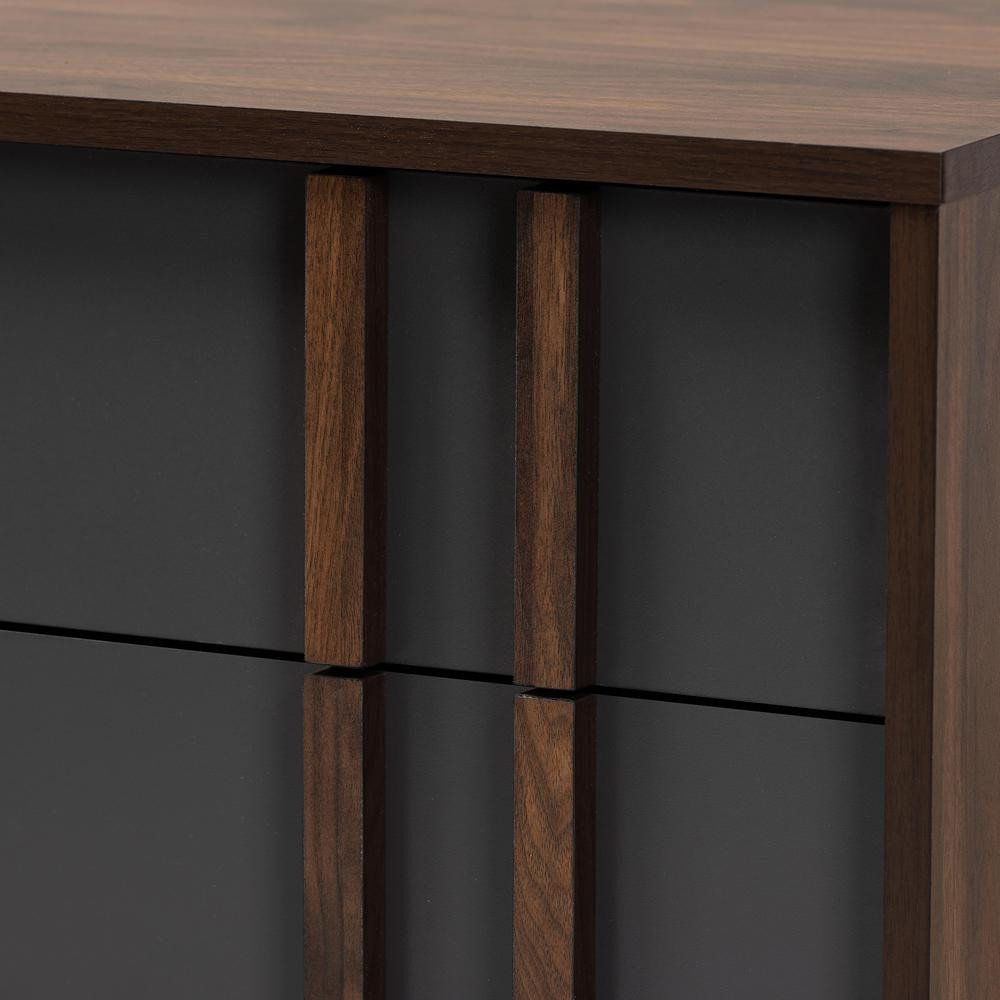Naoki Modern And Contemporary Two-Tone Grey And Walnut Finished Wood ... with How Modern Living Spaces Benefit from Contemporary Wood Finishes