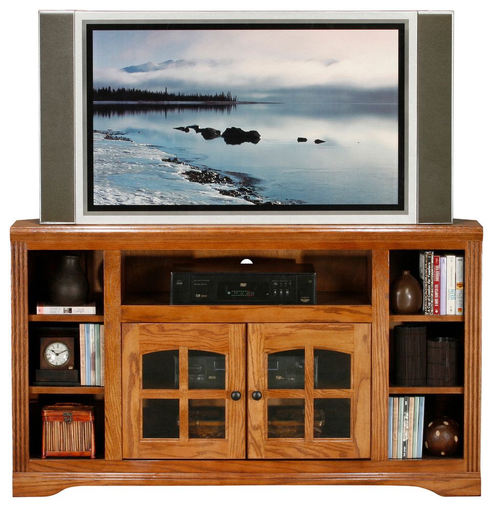 Oak Ridge Thin 55&amp;quot; Tall Corner Entertainment Console - Transitional ... with Eagle Furniture 55&amp;quot; Savannah Thin-Screen Entertainment Console, Iron Ore