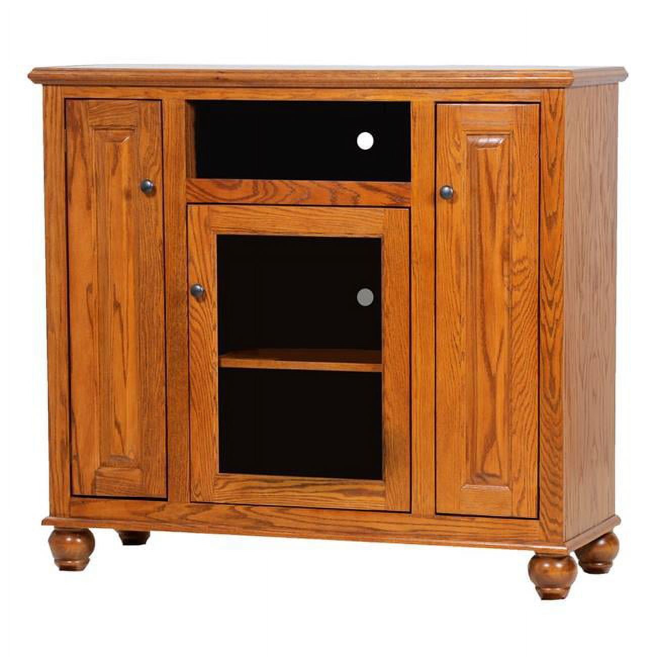 Oak Tall Deluxe Entertainment Console, Dark - Walmart.com regarding Exploring the Versatility of Tall 41 inch Oak Furniture Pieces