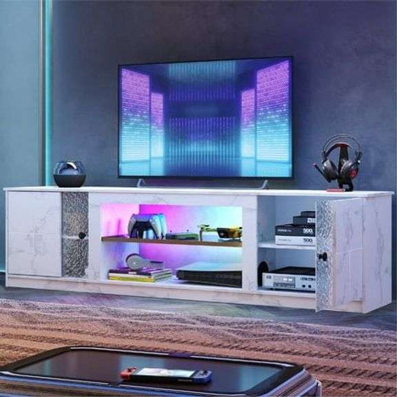 Pinmoco 70" Led Tv Stand For Tvs Up To 80", Gaming Entertainment Center ... intended for The Art of Balancing Form and Function in Media Room Design