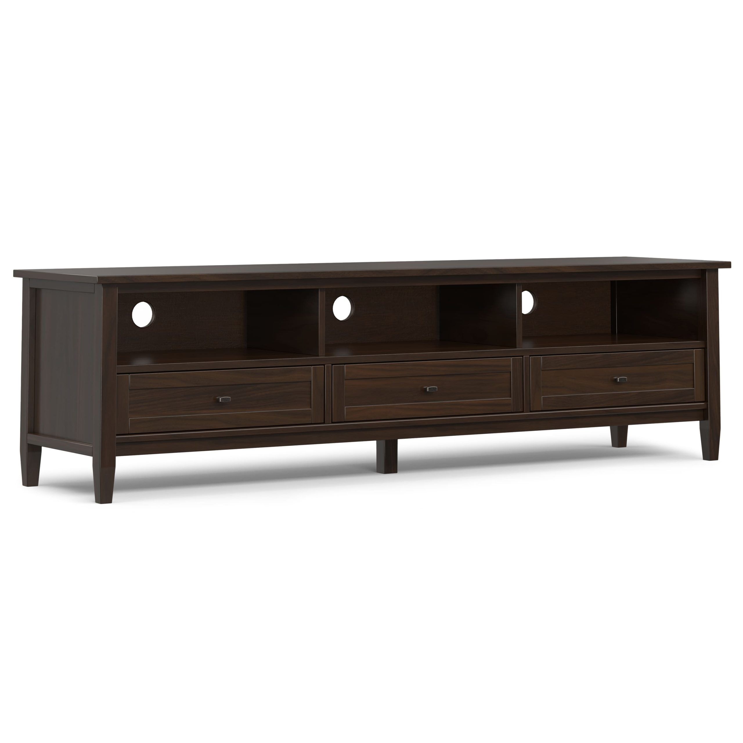 Questions And Answers: Simpli Home Warm Shaker Solid Wood 72 Inch Low ... regarding Warm Shaker Solid Wood 72 Inch Tv Media Stand In Black For Tvs Up To 80 Inches
