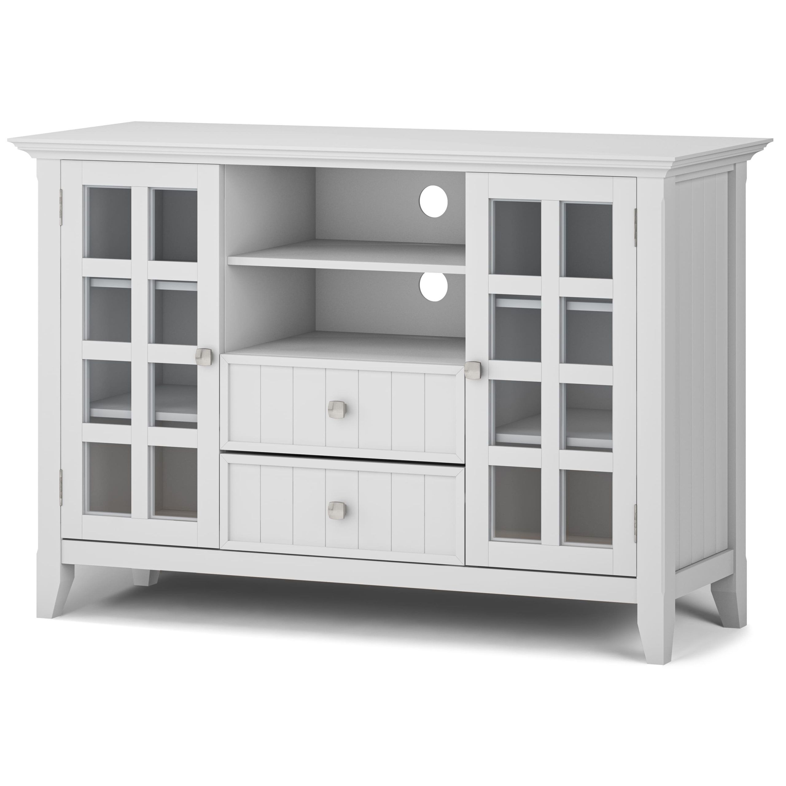 Simpli Home – Acadian Solid Wood Tall Tv Media Stand For Tvs Up To 60 ... in Artisan Solid Wood Tall Tv Media Stand, White For Tvs Up To 60 Inches