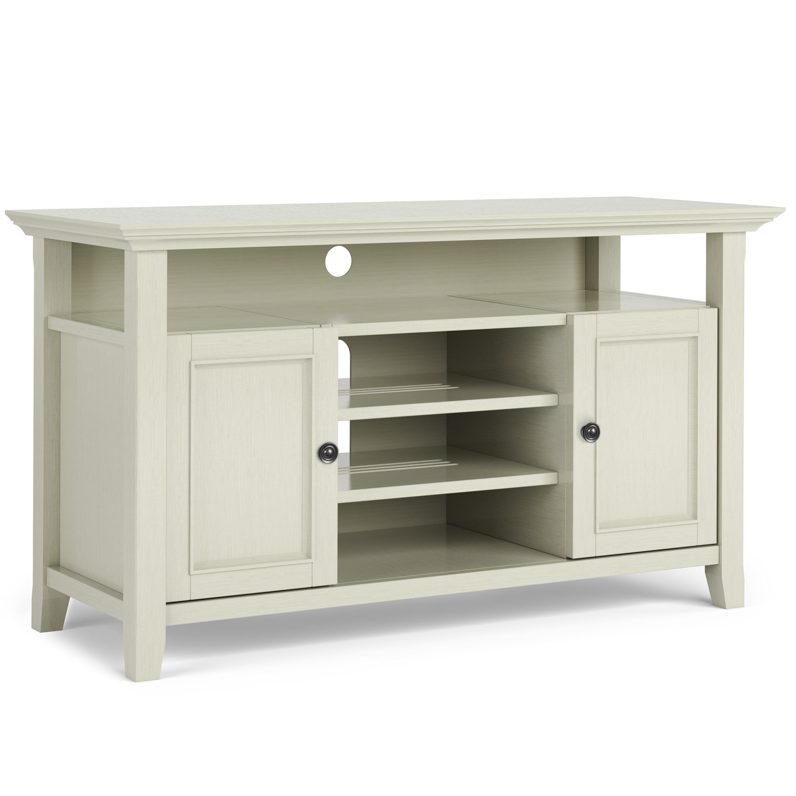 Simpli Home Amherst Solid Wood 54 Inch Wide Transitional Tv Media Stand ... regarding Choosing the Right TV Stand to Complement Your Home Entertainment Setup