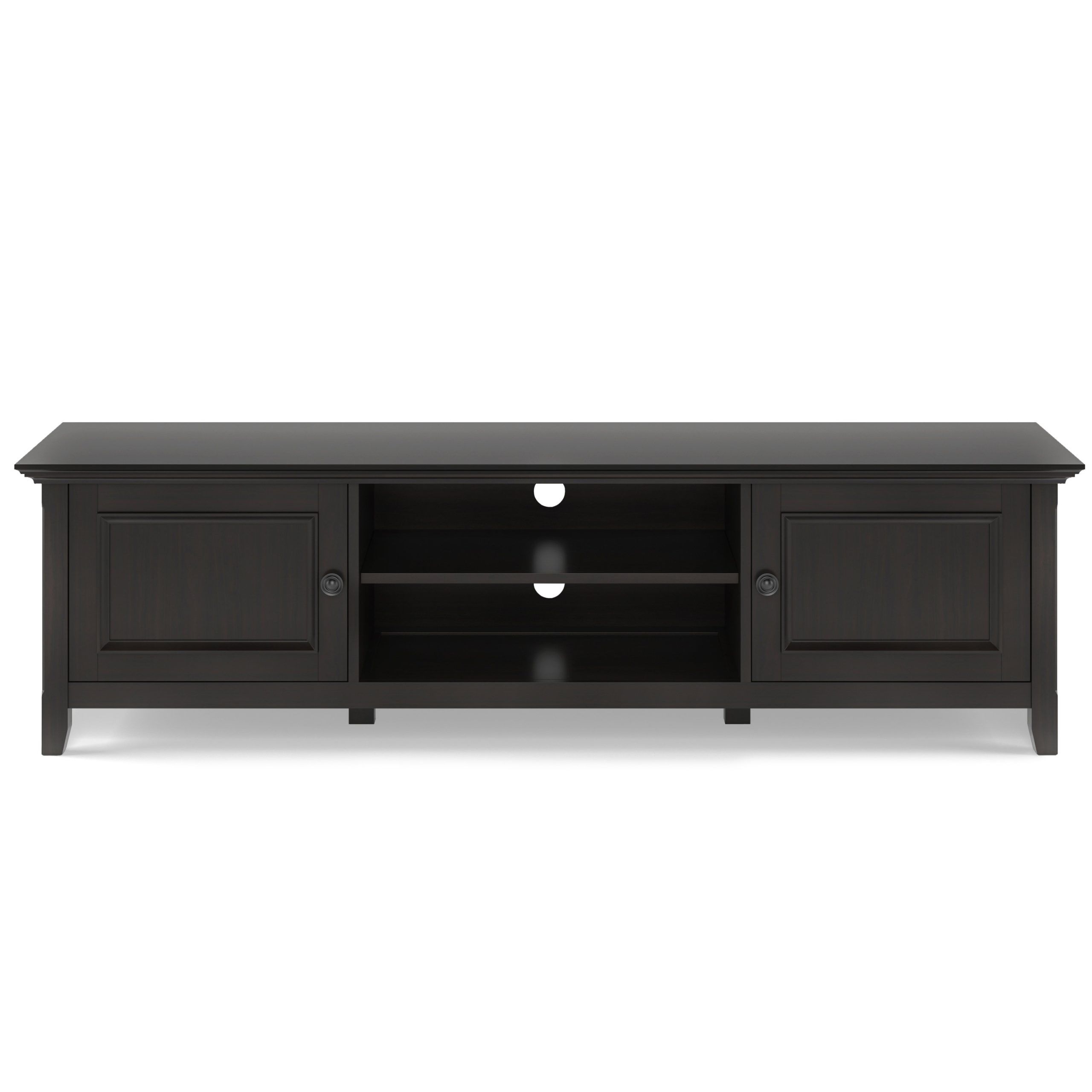 Simpli Home Amherst Solid Wood 72 Inch Low Tv Media Stand In Hickory ... in Understanding the Benefits of Solid Hardwood Media Furniture