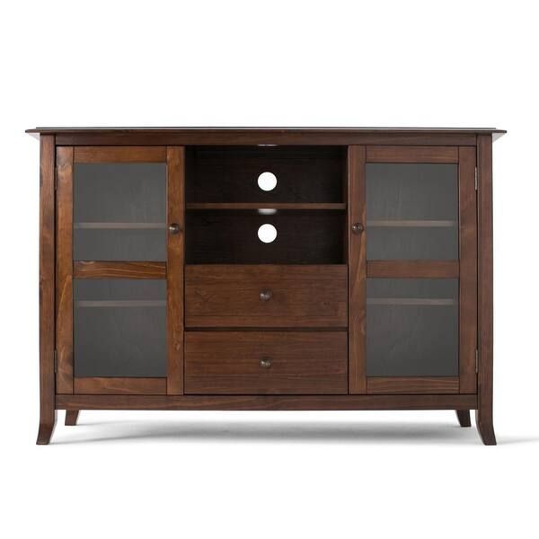 Simpli Home Artisan Solid Wood 53 In. Wide Contemporary Tv Media Stand ... throughout Modern interior design trends featuring white wooden TV units